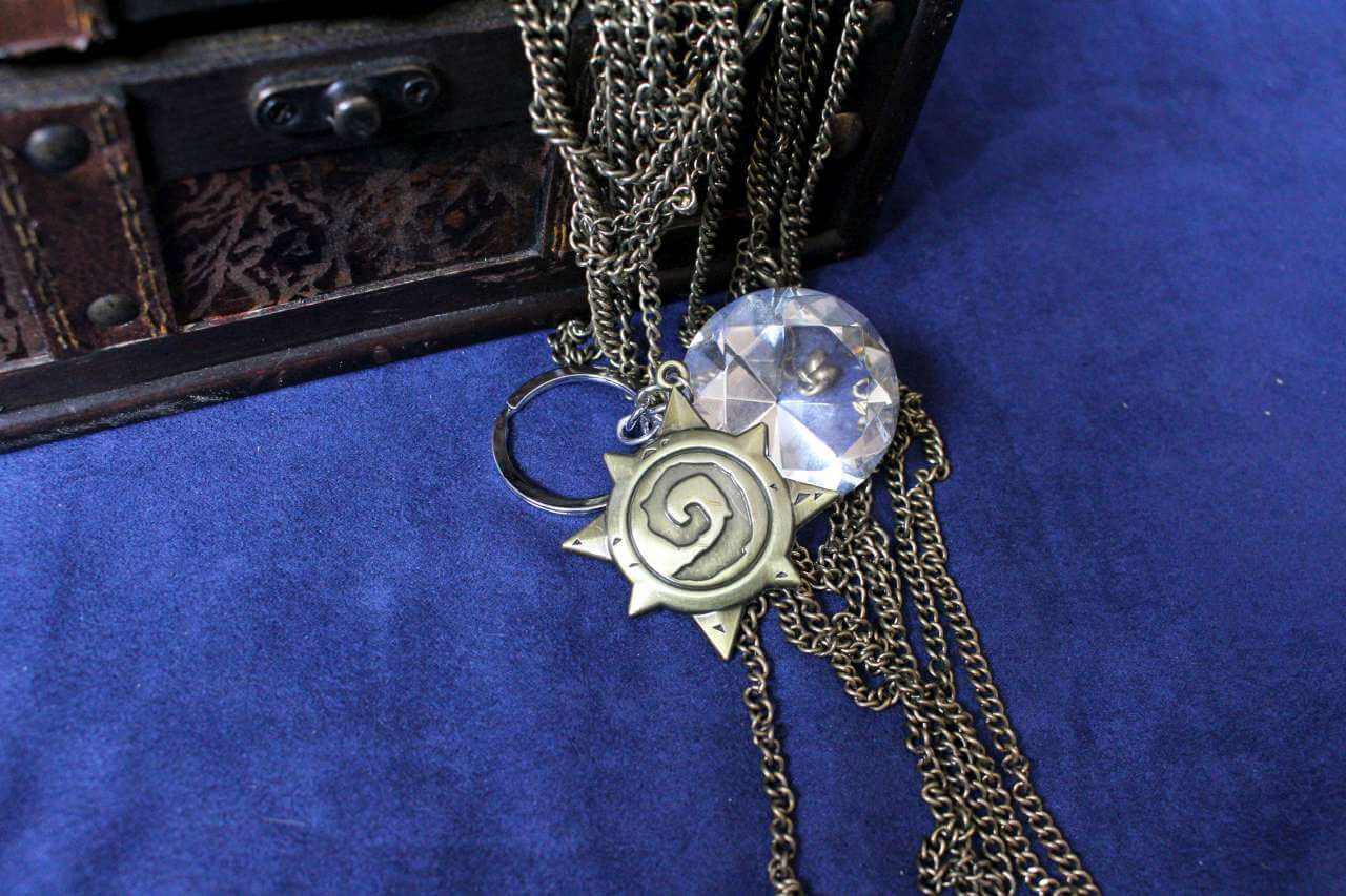 Blizzard WarCraft Hearthstone Emblem - Gold Keychain / Necklace / Pendant