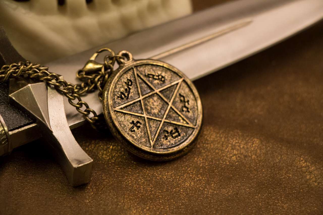Devils Trap Gold Necklace / Pendant (Inspired by Supernatural Sam & Dean Winchester)
