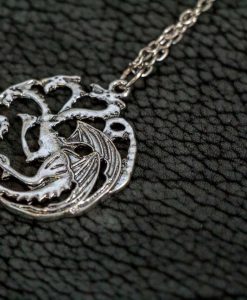 Game of Thrones House Targaryen Silver Dragon Pendant Necklace