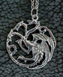 Game of Thrones House Targaryen Silver Dragon Pendant Necklace
