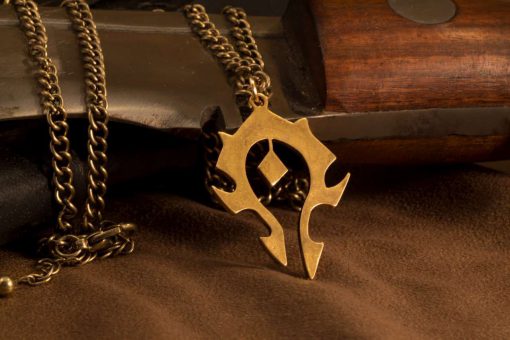 World of WarCraft Inspired Horde Symbol Pendant / Necklace Gold