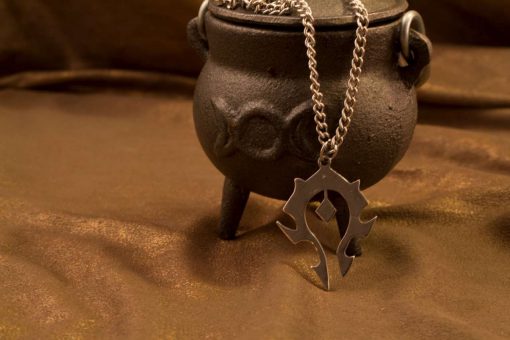 World of WarCraft Inspired Horde Symbol Pendant / Necklace Silver