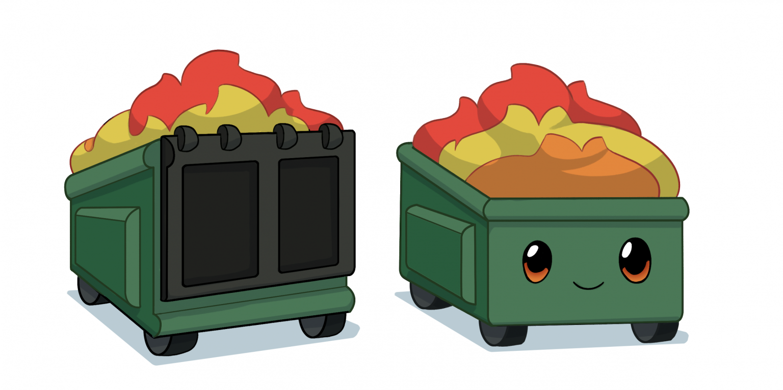 dumpster fire plush toy