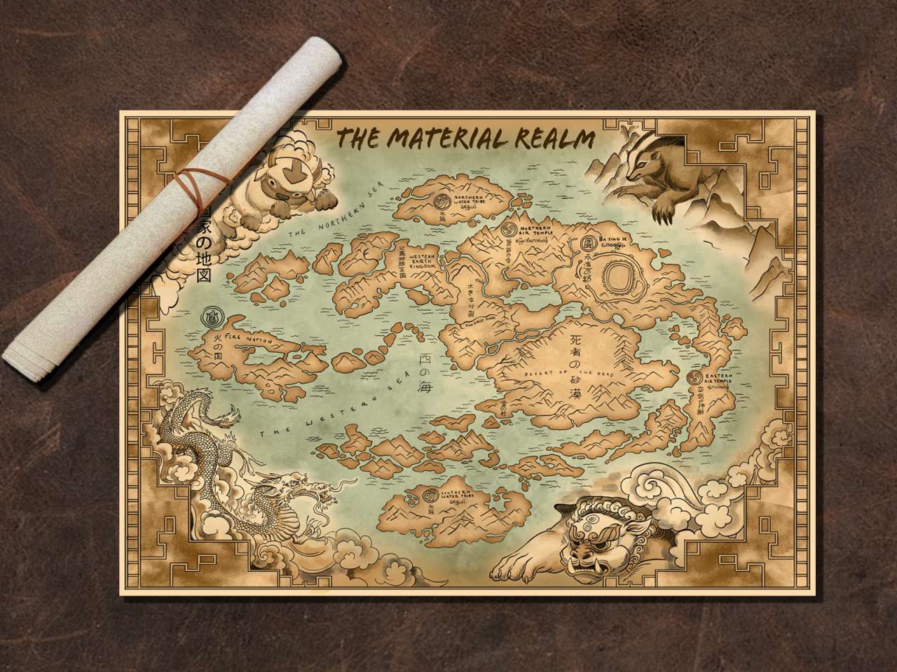 Avatar: The Last Airbender Four Nations Wall Map Art