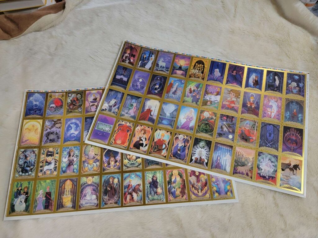 The Last Unicorn Tarot Deck - Uncut Foiled Card Sheets Signed by Author ...